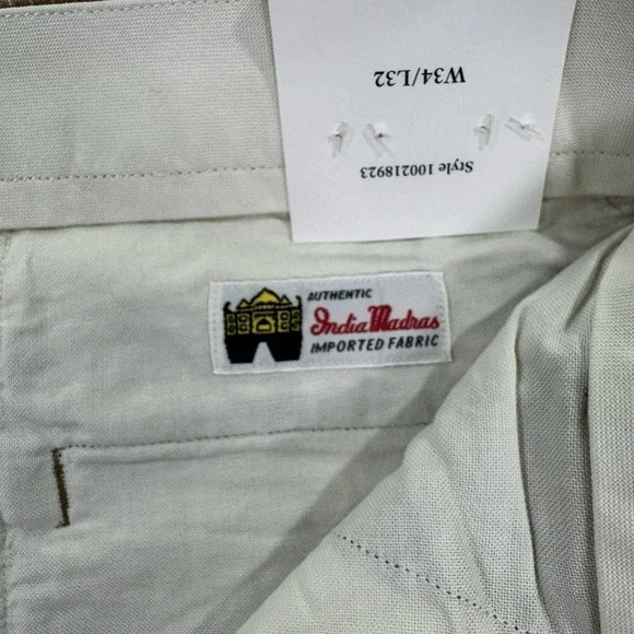 NEW Brooks Brothers Mens 34x32 Indian Madras Plaid Golf Pants Cotton Patchwork - Picture 7 of 12